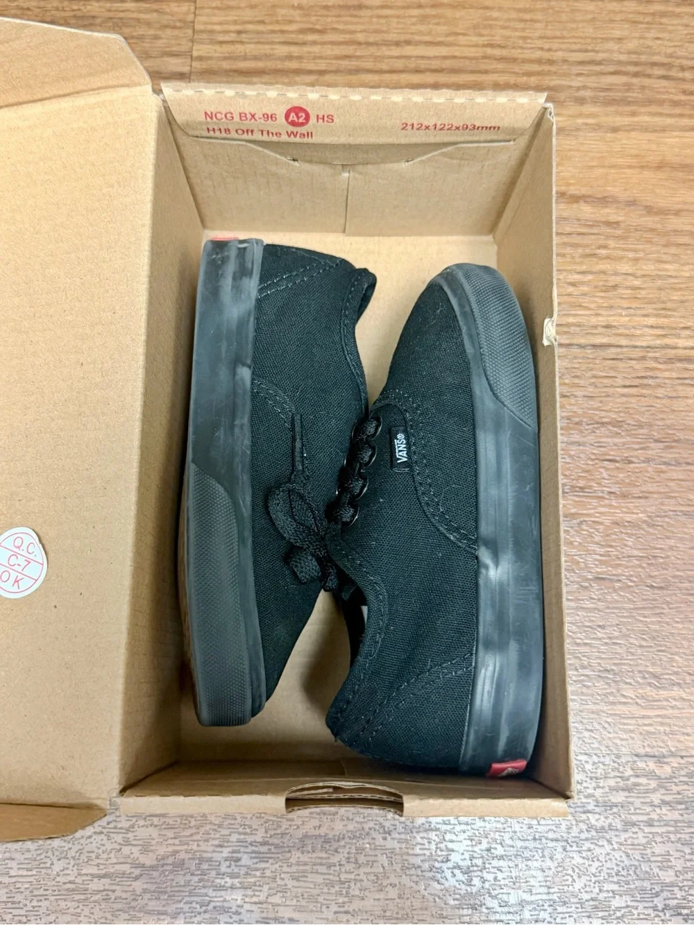 Vans Authentic Toddler Black on Black Canvas Sneakers Size 8